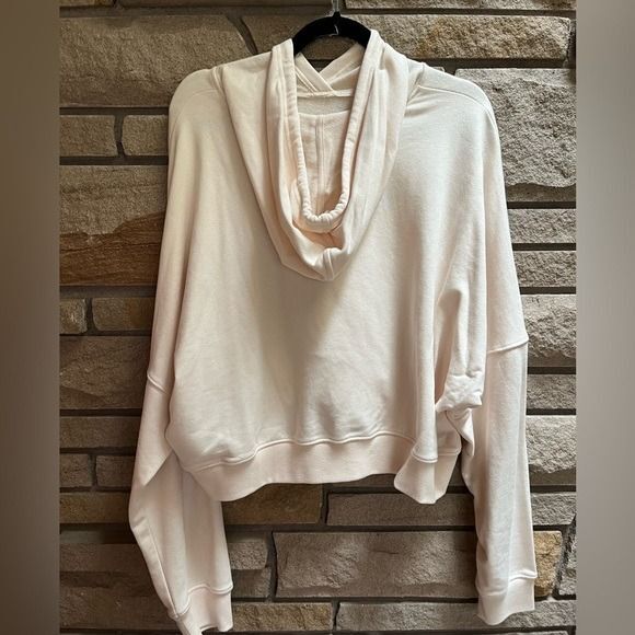 adidas originals off White '80s Cropped Hoodie Cream Trefoil XL NWT - Picture 4 of 10